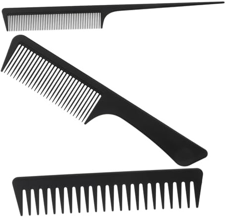 OFFIGAM Set 3 Pettini Antistatici Per Chioma a Denti Larghi e Fini, Pettini Portatili e Pettine a Coda in Materiale Resistente, Per Styling Professionale e Uso Quotidiano Su Chioma Ricci e Lisci