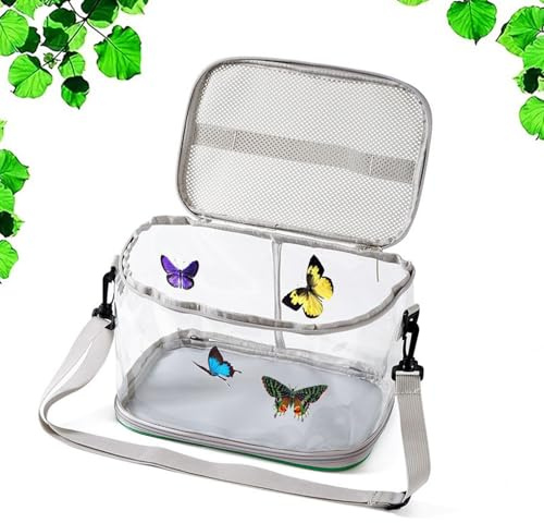 Zwpontia Recinzione per farfalle – Coccinelle Catcher Habitat Butterfly House | Terrario pieghevole per piccoli animali domestici per osservazione larve ape casa aula educazione esplorazione