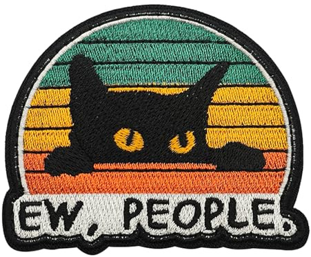 Colisal Parches Gato Divertido con Estampado de Gato Parche Bordado Táctico Para Ropa Mochilas Chaquetas Arneses Para Perros Militares Ew People Naranja 1 Pieza