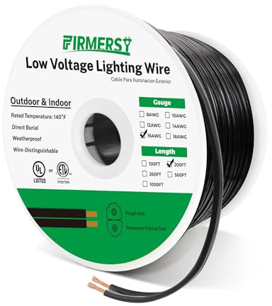 FIRMERST 16/2 Low Voltage Landscape Wire Outdoor Lighting Cable 200 Feet
