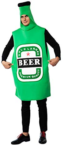 EraSpooky Unisex Bierflasche Kostüm Faschingskostüme Einteiler Halloween Party Karneval Fastnacht Kleid für Erwachsene Herren Damen