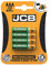 JCB Lot de 4 piles rechargeables AAA 650 mAh – Piles Ni-MH pré-chargées adaptées aux téléphones sans fil, Panasonic, Philips, Siemens, Binatone, BT, iDect, etc
