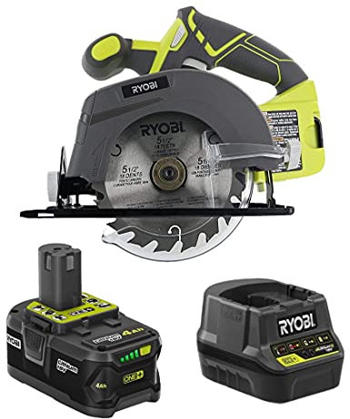 RYOBI 18-Volt Cordless 5 12inch Circular Saw Kit with a 4Ah Battery and Charger (No Retail Packaging)