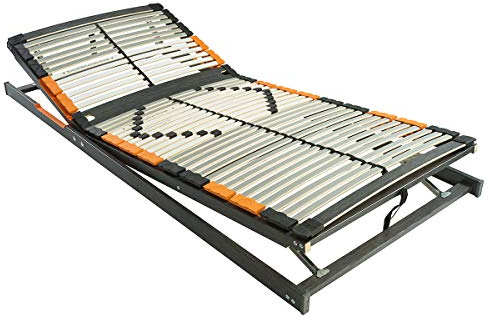 BMM Lattenrost 90x200 cm Premium XXL bis 180 kg/Kopfteil- und Fußteilverstellung/Fertig montiert/7 Zonen/für alle Matratzen/Höhe 10 cm/Lattenroste produziert in Deutschland
