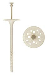 200 fixations d'isolant longue expansion - spéciale maçonnerie - clou polyamide - plastique 10 x 200 mm