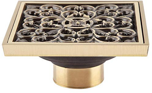 Siphon de Douche, Siphon de Sol de Douche en Laiton, Siphon de Sol de Salle de Bain, Siphon de Douche, Attrape-Cheveux(A)