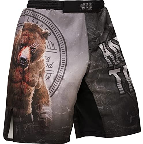 Hardcore Training Fight Shorts Män Boxning MMA Combat BJJ Grappling Fitness Muay Thai Kickboxning No Gi Kickboxing (DE/NL/SE/PL, Alfa, XXL, Regelbunden, Regelbunden, Grey Brown)