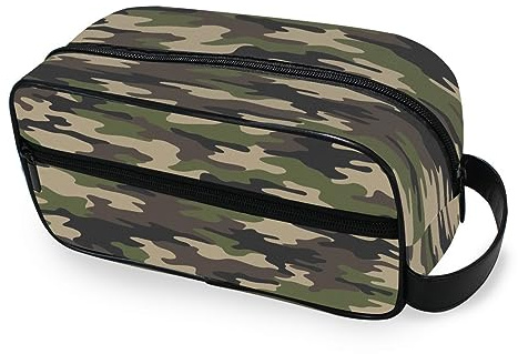 Tragbare Kulturtasche Camouflage Camo Reise Waschtasche Multifunktions Kosmetiktasche Make-up-Tasche Aufbewahrungstasche für Damen Herren Jungen Mädchen, multi