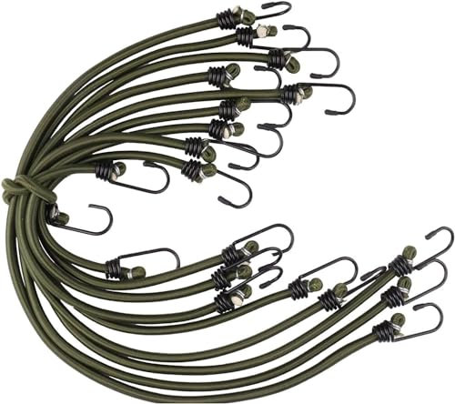 Bungee Cords with Hooks,10 pcs Heavy Duty Extra Strong Outdoor Elastic Rope,Multi-Purpose Elastic Bungee Straps (100 cm)