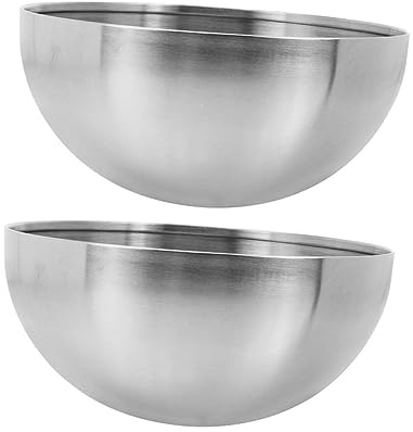TOPBATHY Set di 2 Ciotole per Insalata in Acciaio Inossidabile 15cm Pratiche e Multifunzionali per Frutta Zuppe e Resistente e Facile da per Uso e Picnic