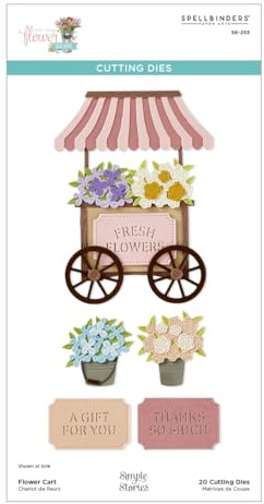 Flower Cart Etched Dies from The Simple Vintage Flower Shoppe Collection with Simple Stories