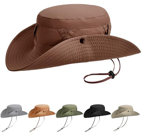 AYPOW Protección UV Sombrero de Pescador Impermeable, Unisex ala Ancha Plegable Transpirable Gorro de Sol Gorro Sombrero de Pesca Cubo para Hombres Mujeres al Aire Libre Camping Senderismo Caza Pesca