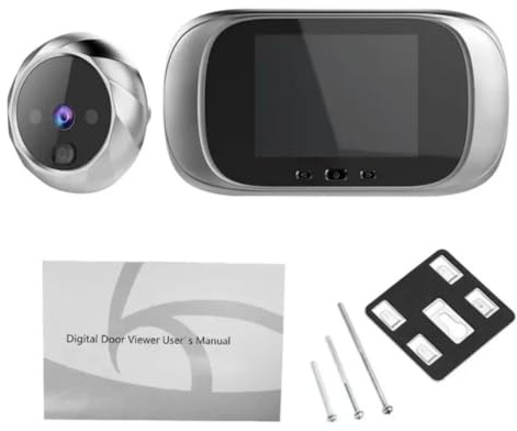 Cámara digital inteligente para puerta de mirilla, con pantalla de 2.8 pulgadas, grabación automática de fotos, lente gran angular, visor de puerta operado con pilas para vigilancia de seguridad en el