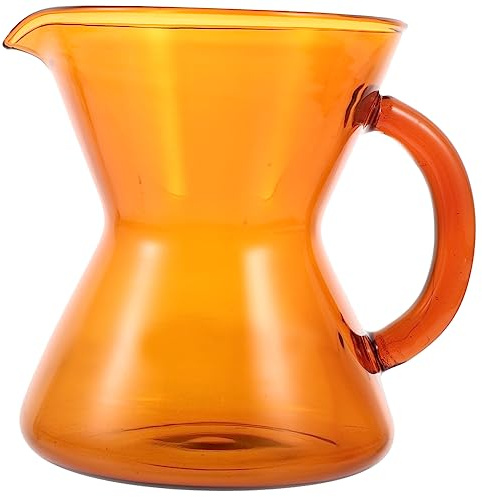 Hemobllo Cafetera De Vertido Manual De Vidrio Cafetera Multifuncional Para Cocina Jarra De Leche Portátil Para Diario