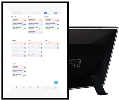 Fafeicy Calendario Digital Inteligente, Pantalla Táctil HD 10.1 Pulgadas, 1280x800 Píxeles, Planificador Familiar con WiFi, Gráfico de Tareas