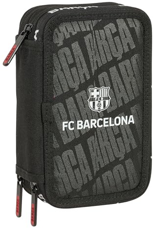 F. C. BARCELONA - Skolväska med 37 medföljande verktyg, barnfodral, perfekt för barn i åldrarna 5 till 14 år, bekväm och mångsidig, kvalitet och styrka, 12,5 x 5,5 x 19,5 cm