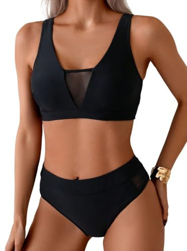 Rand Abbigliamento Pole Dance Donna, Abbigliamento Pole Dance, Top Sportivo con Trasparenza, Pantaloncini a Vita Alta, Abbigliamento Sportivo Sexy per Pole Sport, Pole Exotic, Nero (Indietro Scoperto