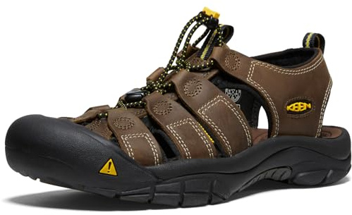 KEEN Men's Newport Closed Toe Comfortable Durable Leather Water Sandals, Bison, 12