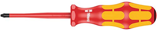 Wera 165 iS 05006460001 Tournevis VDE isolé pour vis cruciformes/à fente avec Lame à diamètre réduit PZ 1 x 80 mm