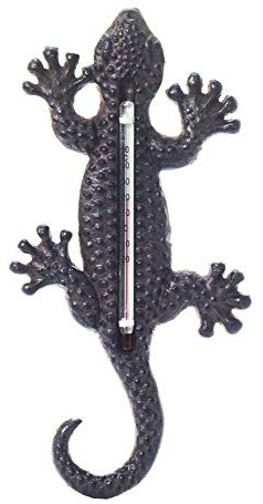 Termometro Interno-Esterno in Ghisa Modello Lucertola Decorativa Altezza 22 H 22 cm