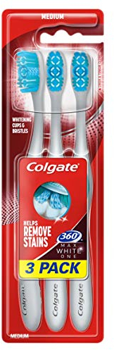 Colgate 360° Max White One Medium Toothbrush Triple Pack