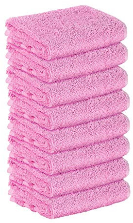 8 Stück Premium Frottee Gästehandtücher 30x50 cm in rosa von StickandShine in 500g/m² aus 100% Baumwolle