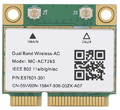 Fdit Network Bluetooth Card, Dual Band Wireless-AC 7265 WiFi Adapter, 2.4G 300 Mbps/5G 867Mbps High Speed Bluetooth 4.2, 802.11a/b/g/n/ac PCI-E Half Mini Card