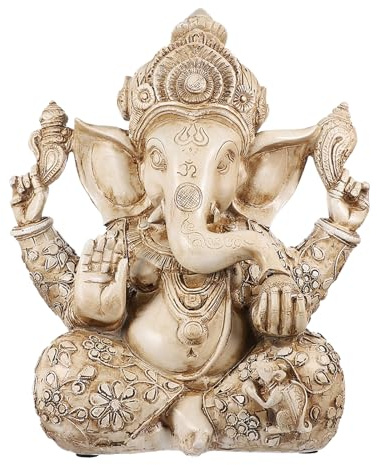 Angoily Figura Elefante Estatua Buda Escultura India Ganesh Ganpati Modelo Mesa Oficina Suerte Riqueza Arte Figura para el Hogar