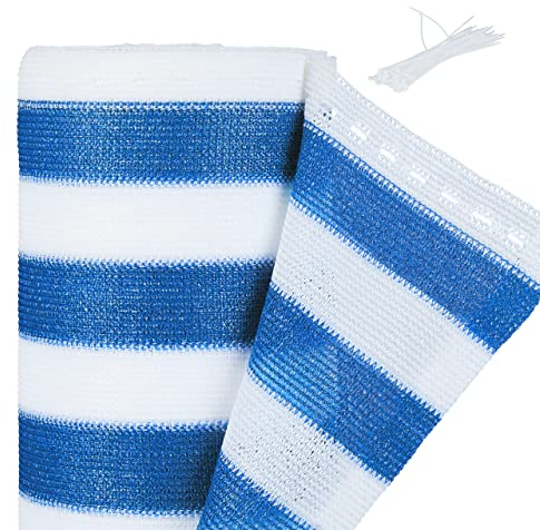 Relaxdays Brise-Vue, résistant aux UV, Tissu HDPE, 2x6 m, pour Jardin et Balcon, Anti-déchirure, Bleu et Blanc