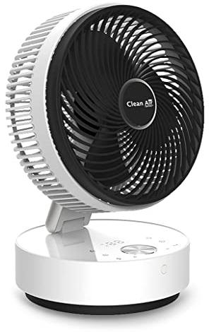Clean Air Optima CA-404 - Design Zirkulator Ventilator mit Ionisator - Ultraleise automatische Schlafmodus <10dB(A) - Luftgeschwindigkeit bis 7 m/s und Luftdurchsatz: bis 660 m³/h (White)