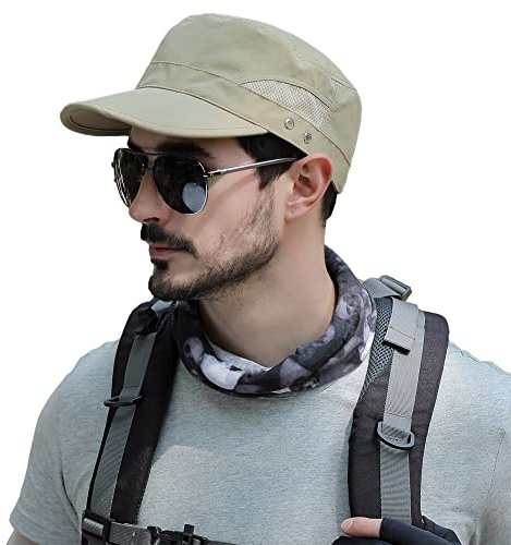 Pyrafox Gorra impermeable para hombre estilo ejército de verano estilo Cuba plegable, Talla única