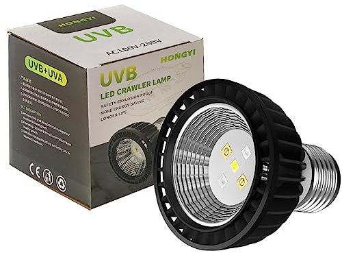 QeeHeng Rettile Acquario Heat Lamp Turtle Lights, UVA + UVB Tortoise basking Lamp, Rettili Lampadine, Basking Heat Bulb, Pet Heat Lamp per Rettile Turtle Lizard Snake (UVA + UVB 10.0 lampada)