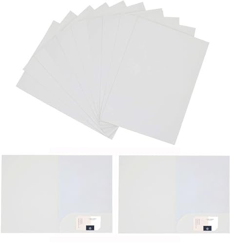 Cartellina Portadocumenti Formato A4 12 Pezzi A4 File di Carta 350 gsm con Tasche Scomparto per Presentazioni, Progetti e Documenti, Cartelline in Cartoncino per Ufficio, Scuola, Casa (12, Bianco)