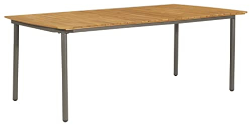 ULUYYUC Gartentisch Garten Bar Tisch Tisch Garten Terrasse EsstischGartentisch 200x100x72 cm Akazie Massivholz und Stahlgeeignet für Balkone, Terrassen und Laubengänge