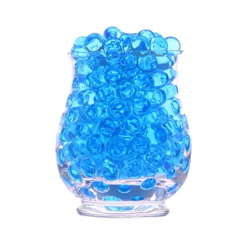 VICZON Perlas de agua de 50 g para plantas y flores, perlas de gel reutilizables para bricolaje y decoración, tamaño de grano 2,5-3 mm, azul