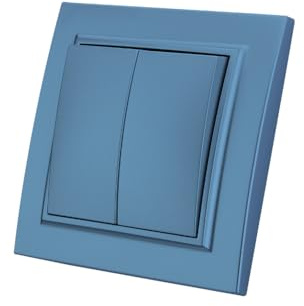 Interruptor Simple, interruptor de pared azul de 2 vías, interruptor mecánico de pared 86 mm, interruptor estándar 10 Amp, 250 V