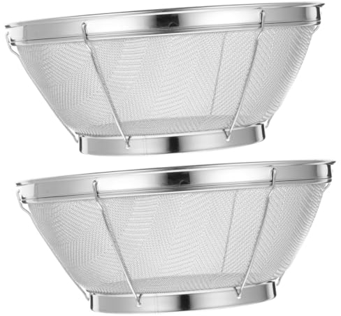 MAGICLULU 2 Pz Setaccio Lava Riso in Acciaio Inox Cestello Scola Verdure Tappo Del Lavandino Lavaggio Del Cestello Colino Da Cucina Cuociriso Cestini Setaccio Per Farina Acciaio Inossidabile