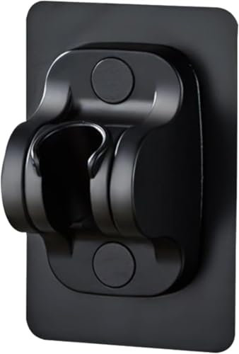 Duschkopfhalterung Ohne Bohren, Stark haftender Duschbrause Halterung, Verstellbar Wasserdicht Duschhalterung, Kunststoff Duschkopfhalter, für Badzimmer Waschbecken Saunen(Schwarz)