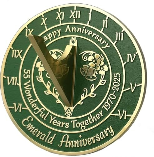 ANTIQUEMEDIEVAL Meridiana per il 55° anniversario di smeraldo 2025, regalo da 25,4 cm
