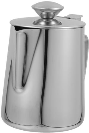 Garneck 1pezzi Bicchiere Inox Con Coperchio Brocca Per Latte E Design Ergonomico E Pratico Tazza Antipolvere Con Manico Per Uso Domestico E Ufficio