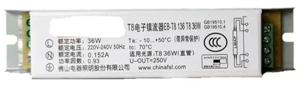 JASMKLX Balasto electrónico T8 18W/30W/36W One Tow One Ballast EB-T8 for protección anormal(36W)