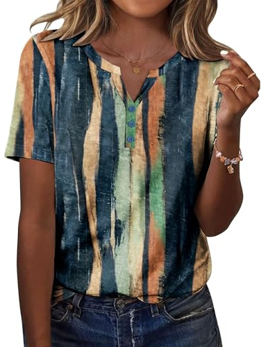 Zeagoo Shirts for Women Short Sleeve Floral Blouses 2026 Fashion Summer Top