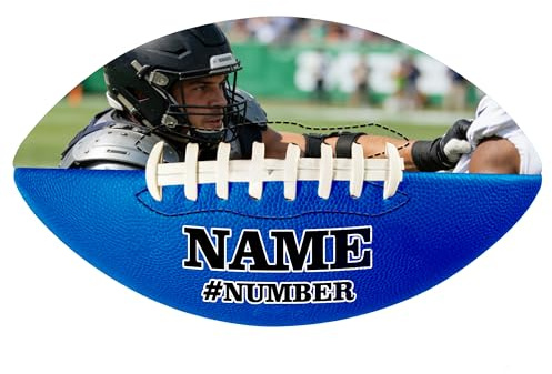 HCLRIU Ballon de Football Américain Personnalisé, Ballon de Football Américain Personnalisé avec Photo Nom - Tailles Mini, Junior et Standard - Cadeaux Ballon de Rugby pour Fans, Pères, Entraîneurs