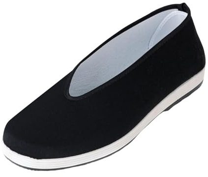 KIXZSAZ Zapatos de Kung Fu Hechos a Mano, versátiles, cómodos, diseñados para Artes Marciales Tradicionales y Diario, Zapatos Tradicionales de Beijing para, Negro, Cuarenta y Cinco
