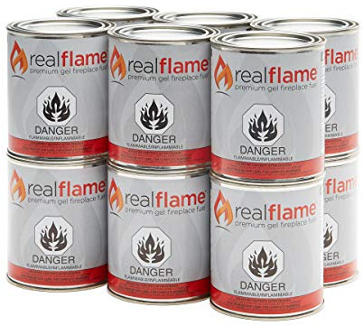 Real Flame Gel Fuel Cans - 12-Pack - Gelled Isopropyl Alcohol for Indoor or Outdoor Fireplaces