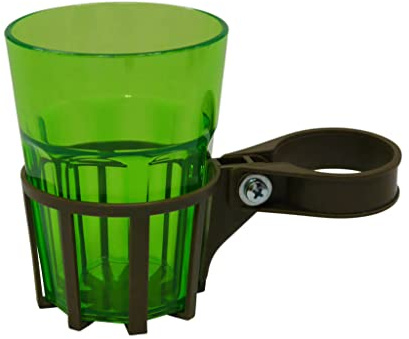 Angerer Freizeitmöbel GmbH Hollywood Swing Drink Holder with Cup - Suitable for Many Hollywood Swings with Round Tube - Cup Holder Made in Germany (Mocha, Mug Green)