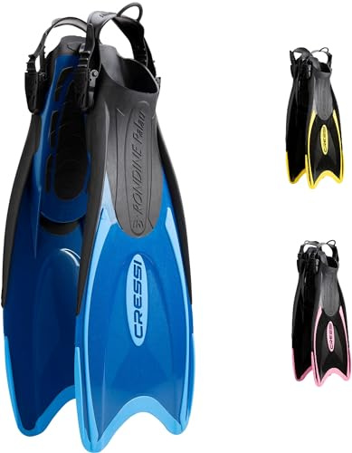 Cressi Palau Fins - Adjustable Long Fins Children for Snorkelling and Swimming, Blue/Azure Long Fins, XXS/XS (32/35)