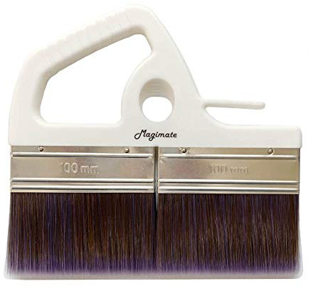 Magimate Large Paint Brush, 8 Inch, Wide Stain Brush for Floors, Doors, Wallpaper Paste and Decks, Soft Synthetic Filament with Ergonomic Handle White