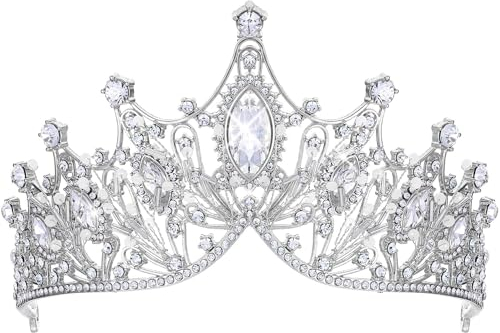 Zooma Tiara Kristallkrone für Bridal, Prinzessin Diadem Hochzeit Tiara Crown für Hochzeit Abschlussbälle Proms Festzüge Parties Geburtstag