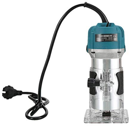 MisFox Fresatrice Legno, 220V 30000 RPM Elettrofresatrice Fresatrice Fresa con Strato Laterale Trasparente per Lavorazione del Legno Rifinitura Scanalatura Intaglio